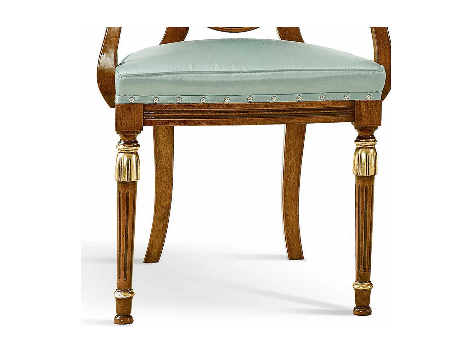 Barockstil Armlehnstuhl in Mintgrün Gestell aus Massivholz