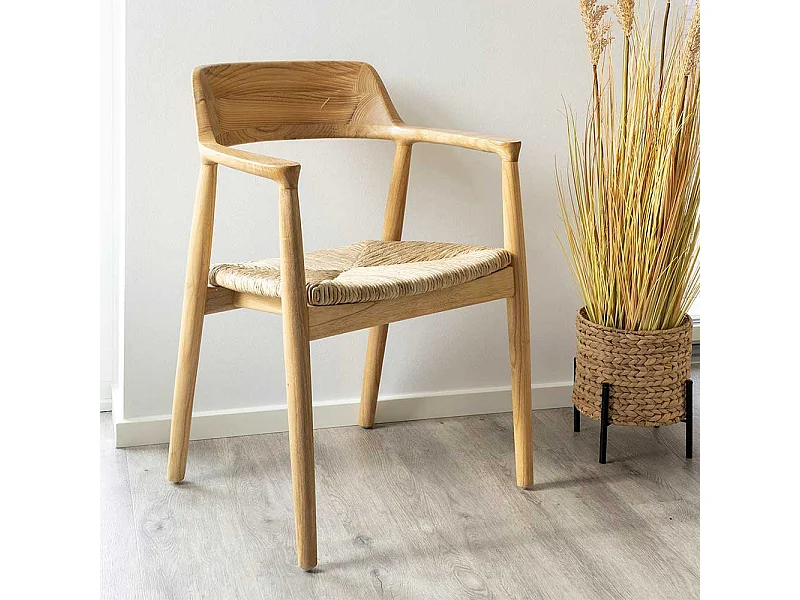Esszimmerarmlehnstuhl im Skandi Design aus Sungkai Holz (2er Set)