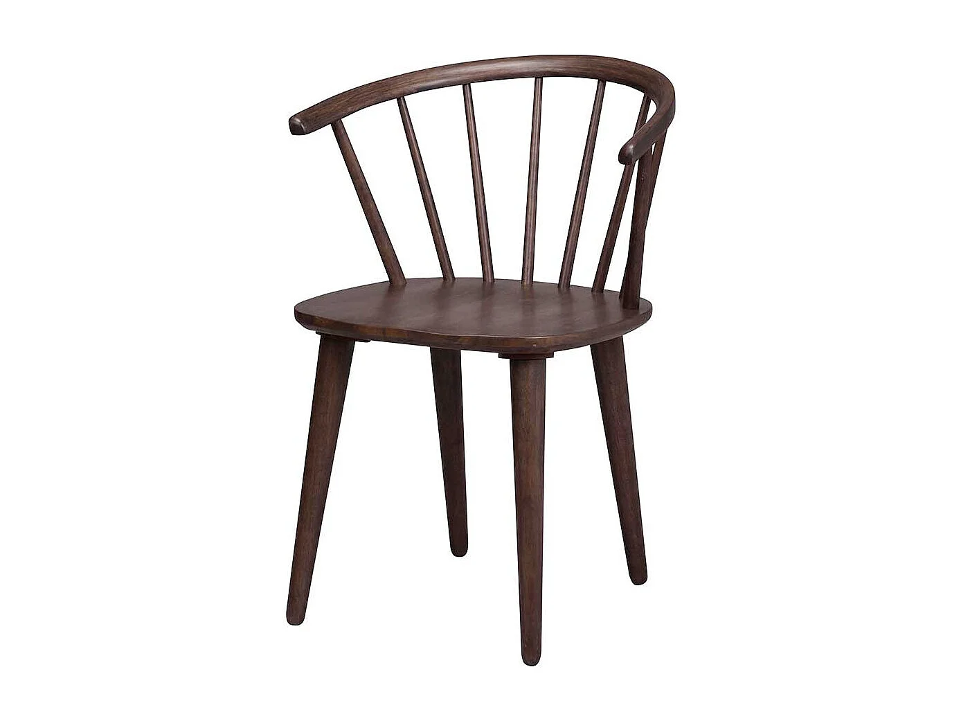 Retro Stuhl in Walnussfarben Holz massiv (2er Set)