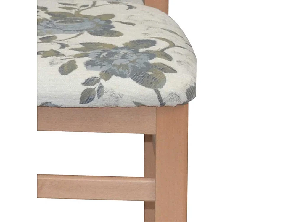 Esstisch Stühle Buche mit Blumen Motiv Beige bunt (2er Set)