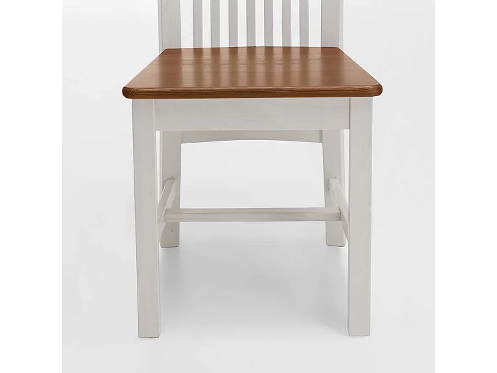 Esszimmerstuhl in Weiß Kiefer massiv Landhaus Design (2er Set)