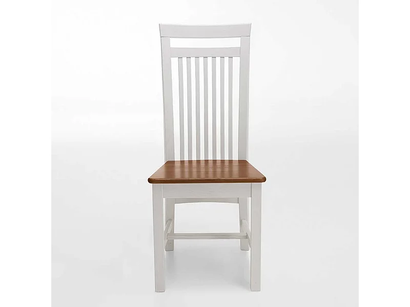 Esszimmerstuhl in Weiß Kiefer massiv Landhaus Design (2er Set)