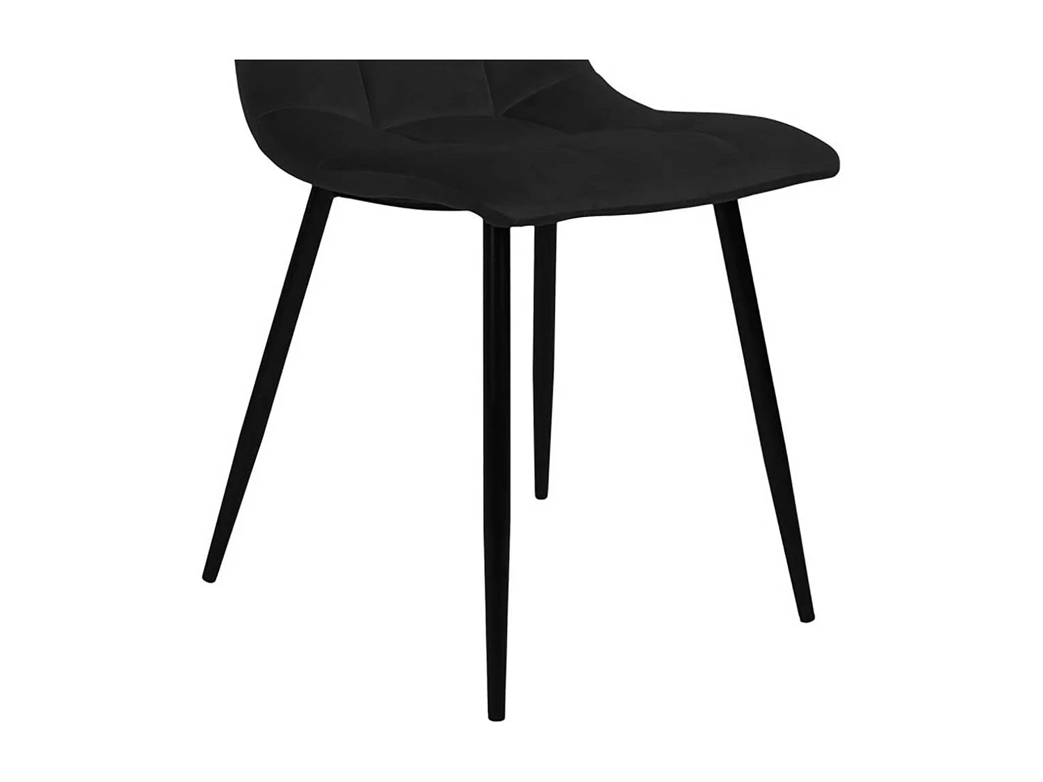 Schalenstuhl in Schwarz Samt aufwendige Steppungen (2er Set)