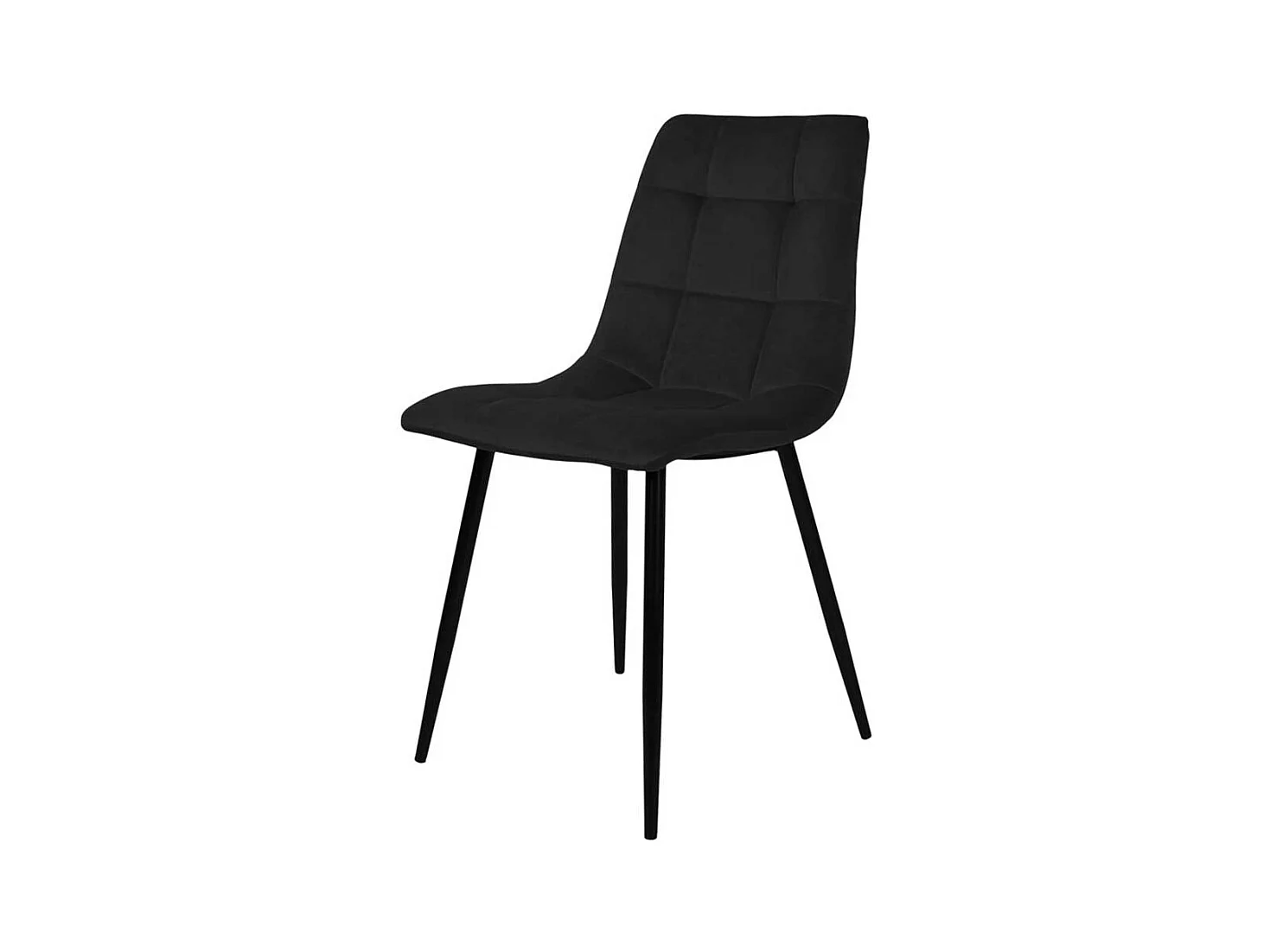 Schalenstuhl in Schwarz Samt aufwendige Steppungen (2er Set)