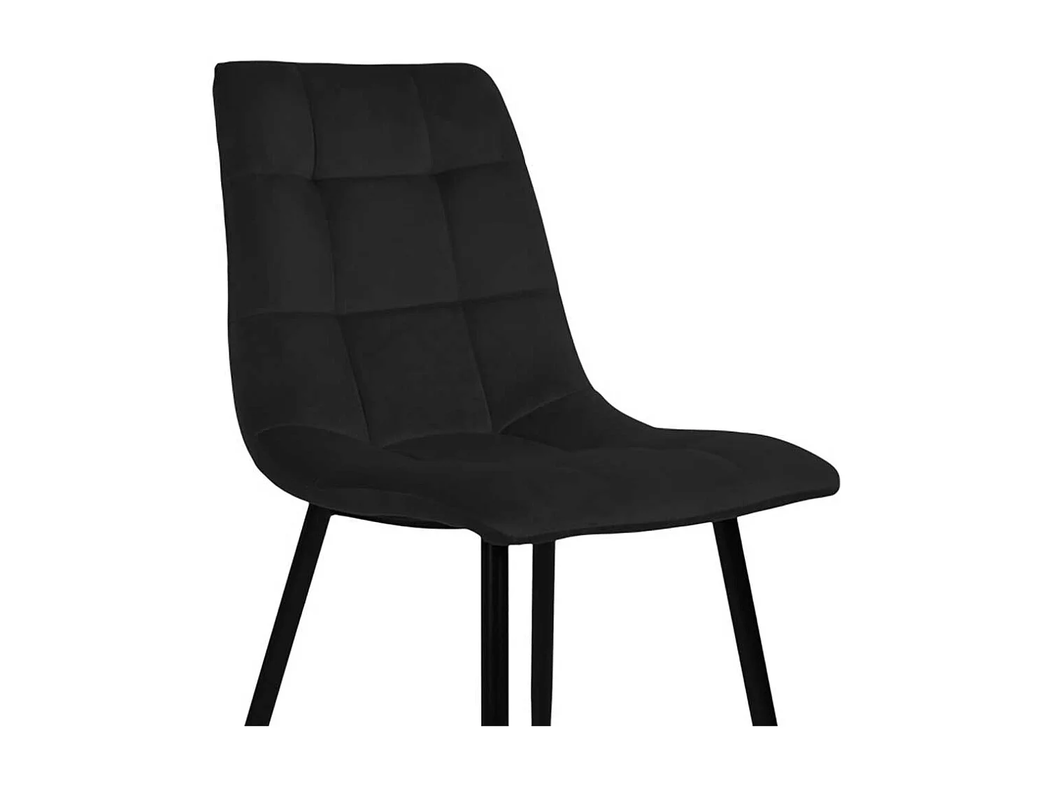 Schalenstuhl in Schwarz Samt aufwendige Steppungen (2er Set)