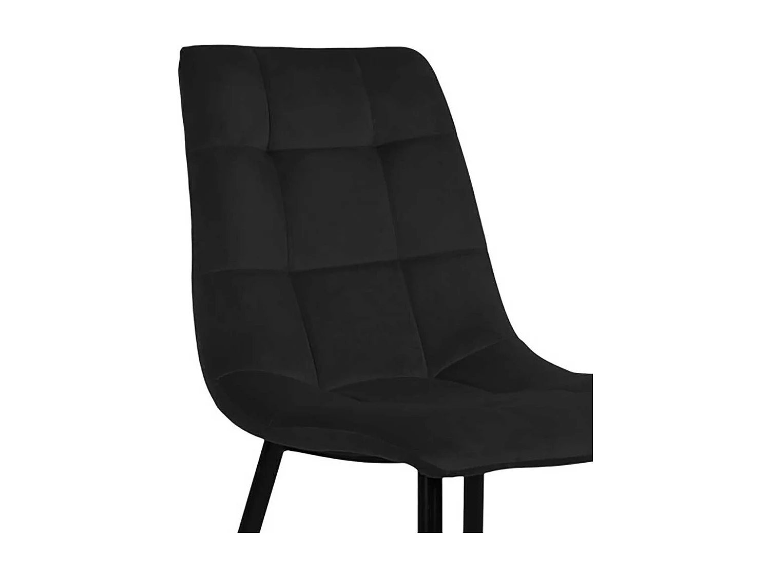 Schalenstuhl in Schwarz Samt aufwendige Steppungen (2er Set)