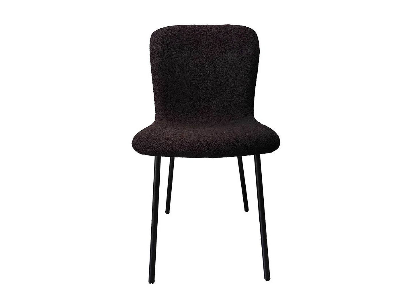 4 Esstisch Stühle schwarz aus Boucle Stoff und Metall 44 cm breit (4er Set)