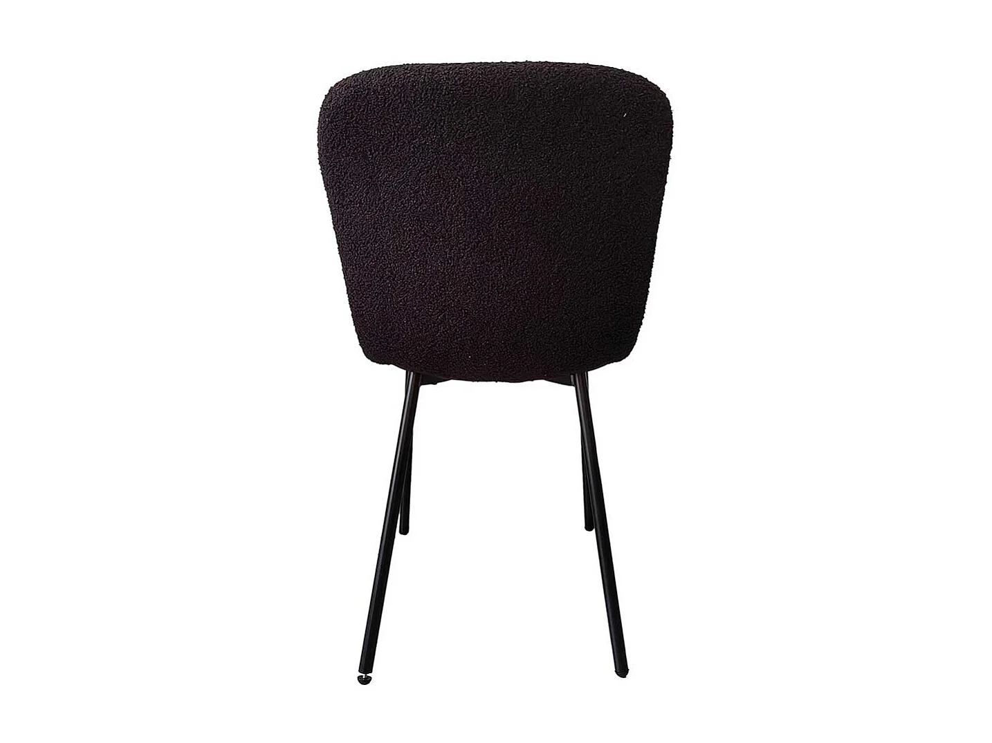 4 Esstisch Stühle schwarz aus Boucle Stoff und Metall 44 cm breit (4er Set)