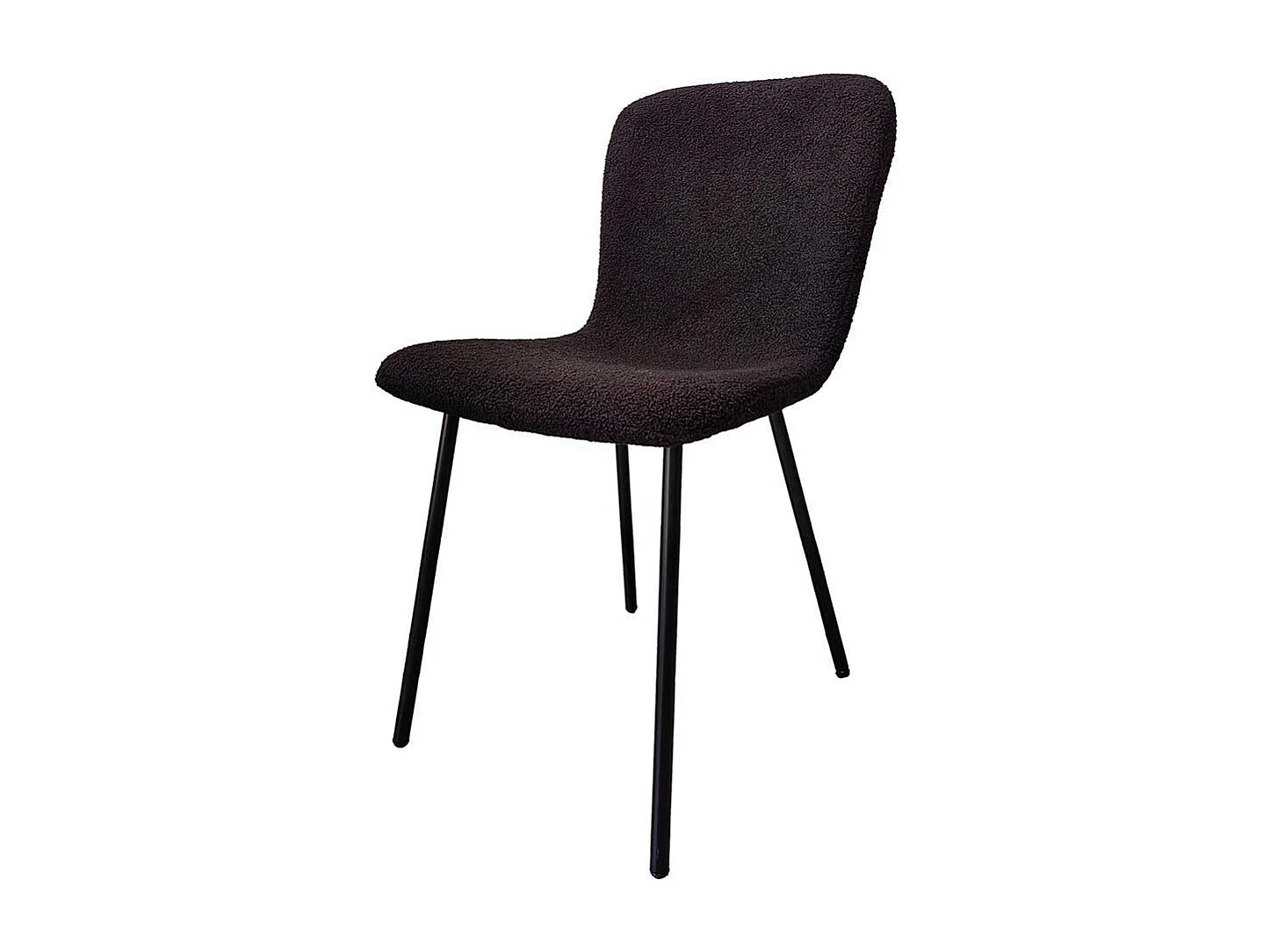 4 Esstisch Stühle schwarz aus Boucle Stoff und Metall 44 cm breit (4er Set)