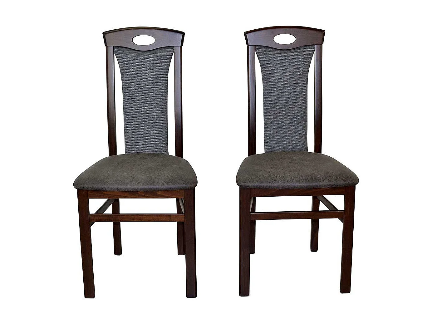 Stühle in Nussbaumfarben Anthrazit (2er Set)