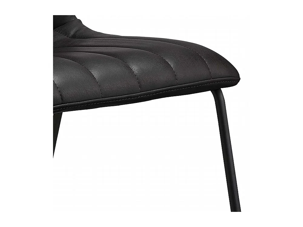 Lederstuhl Set in Schwarz Metallbügeln (2er Set)