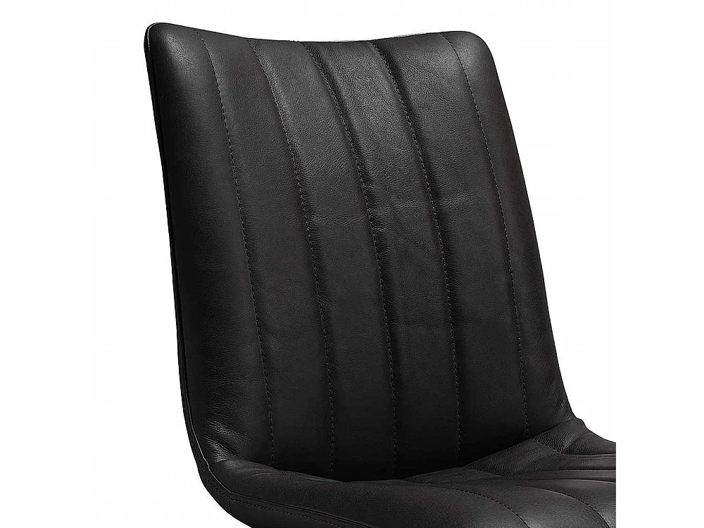 Lederstuhl Set in Schwarz Metallbügeln (2er Set)