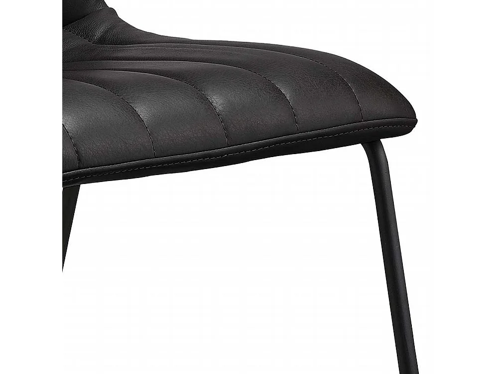 Lederstuhl Set in Schwarz Metallbügeln (2er Set)