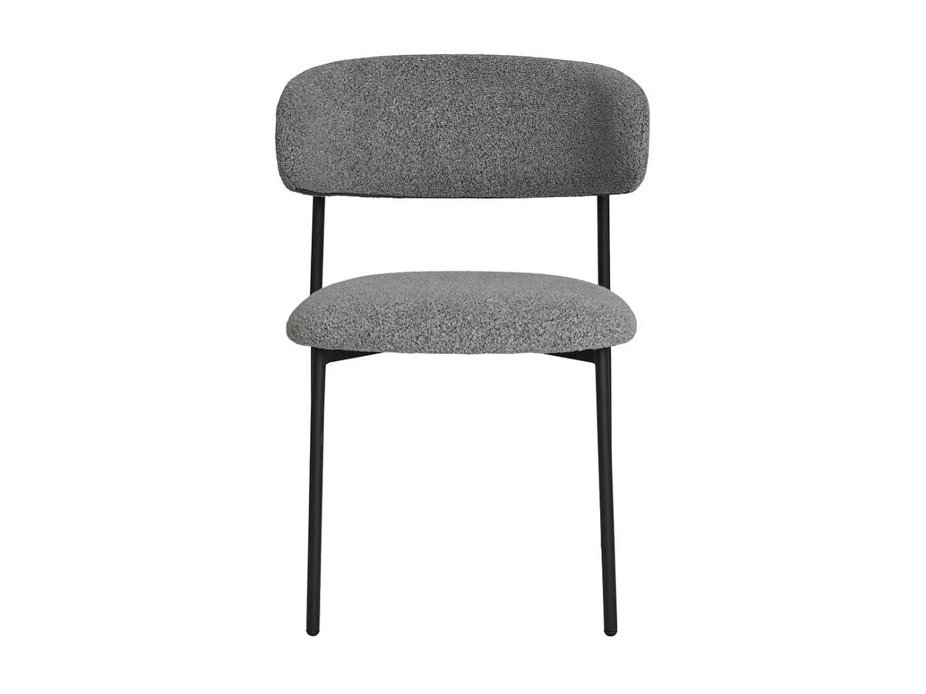 Polsterstuhl Esstischstuhl in Grau aus Boucle Stoff (2er Set)