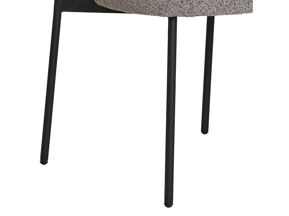 Polsterstuhl Esstischstuhl in Grau aus Boucle Stoff (2er Set)