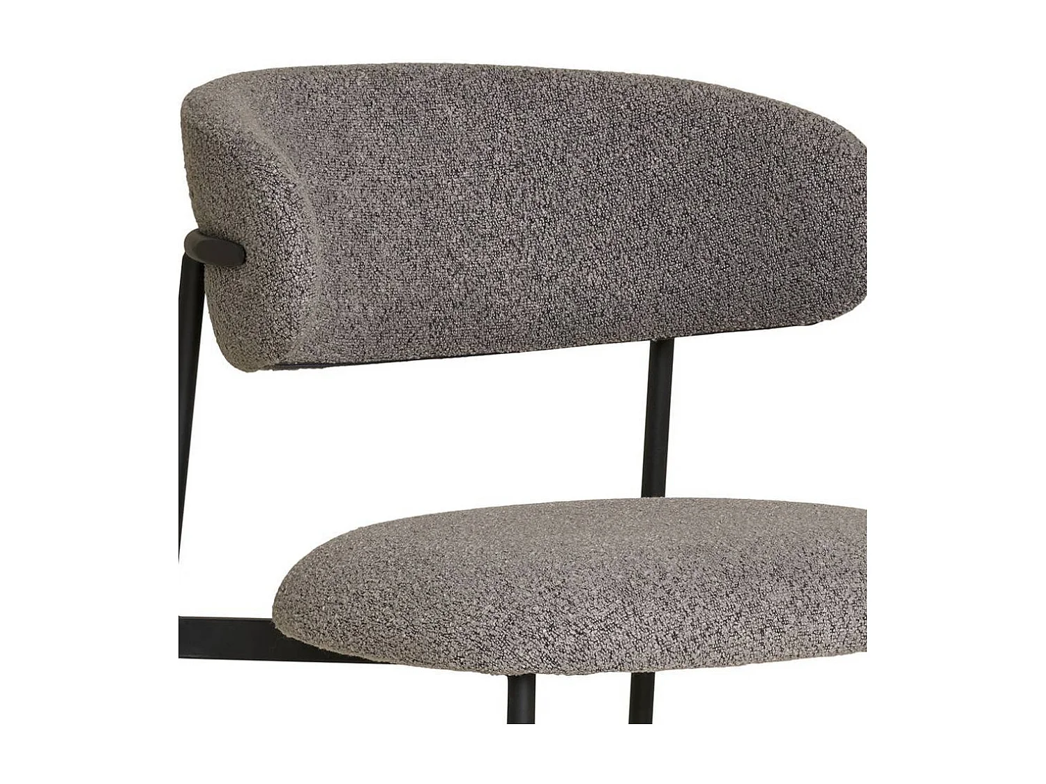 Polsterstuhl Esstischstuhl in Grau aus Boucle Stoff (2er Set)