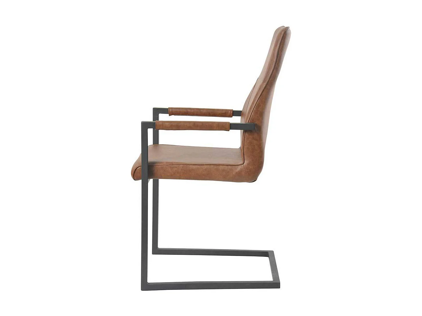 Freischwinger mit Armlehnen Hellbraun (2er Set)