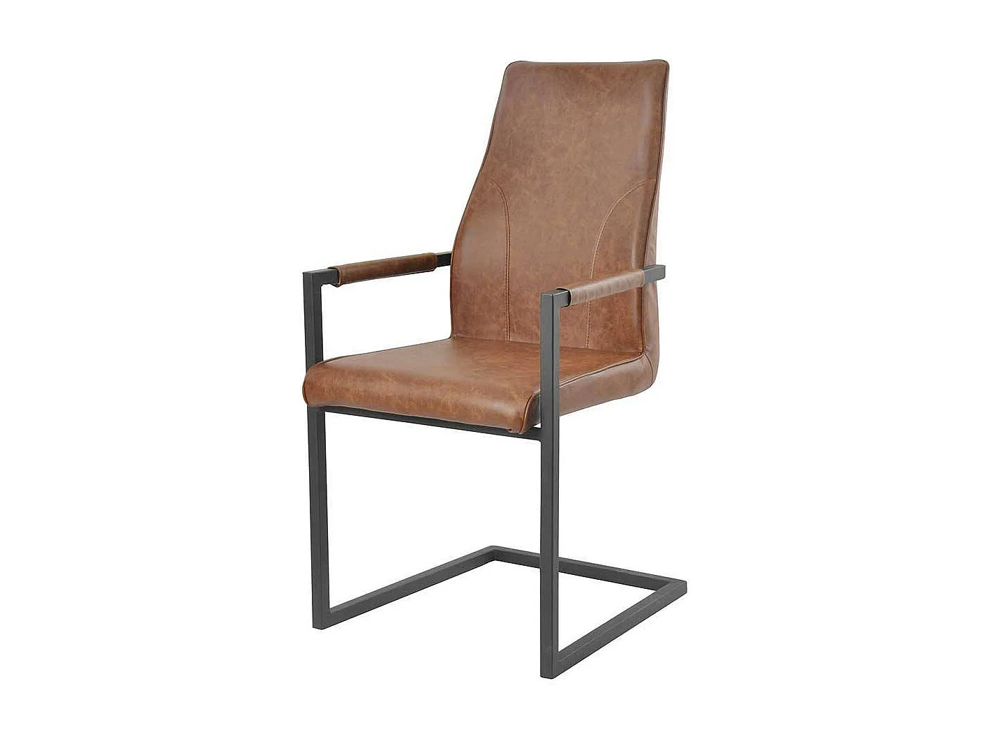 Freischwinger mit Armlehnen Hellbraun (2er Set)