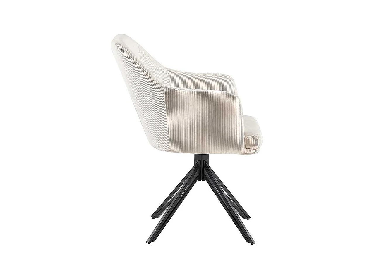 Armlehner Stühle Cord drehbar in Cremefarben Schwarz (2er Set)