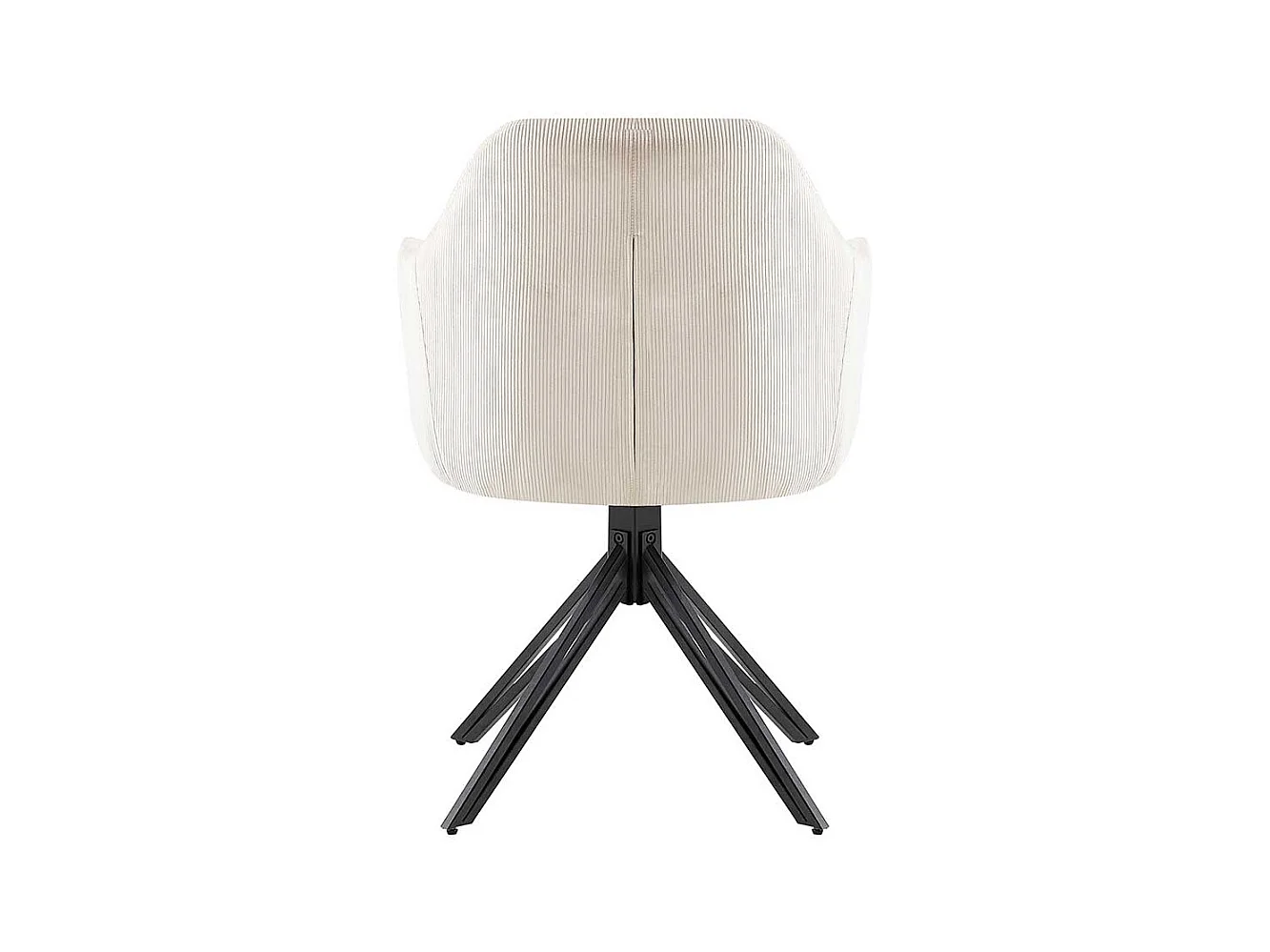 Armlehner Stühle Cord drehbar in Cremefarben Schwarz (2er Set)