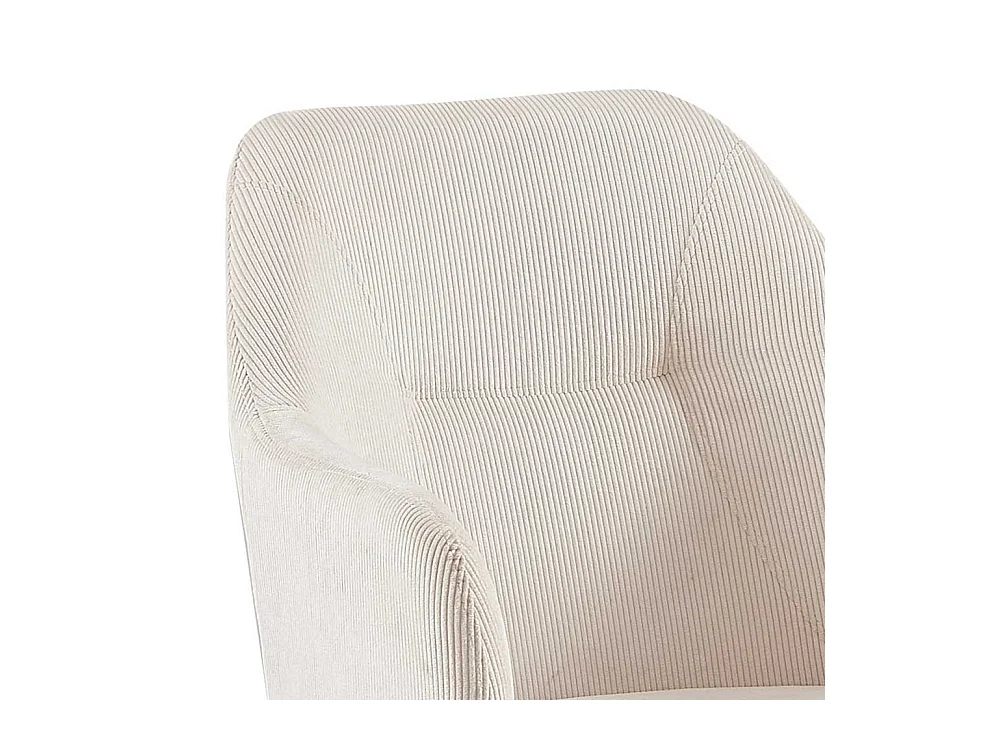 Armlehner Stühle Cord drehbar in Cremefarben Schwarz (2er Set)