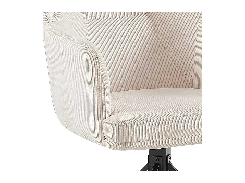 Armlehner Stühle Cord drehbar in Cremefarben Schwarz (2er Set)