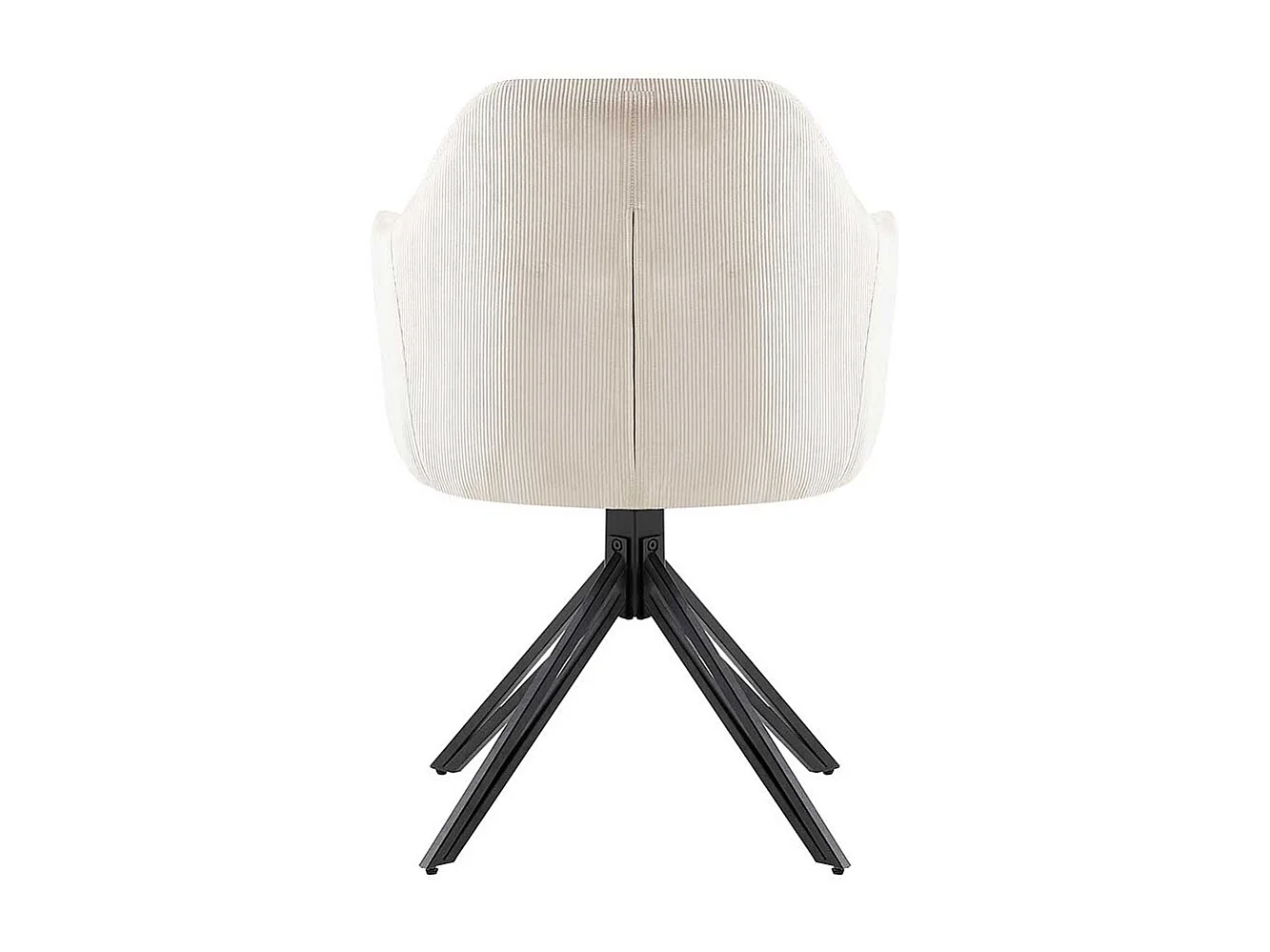 Armlehner Stühle Cord drehbar in Cremefarben Schwarz (2er Set)