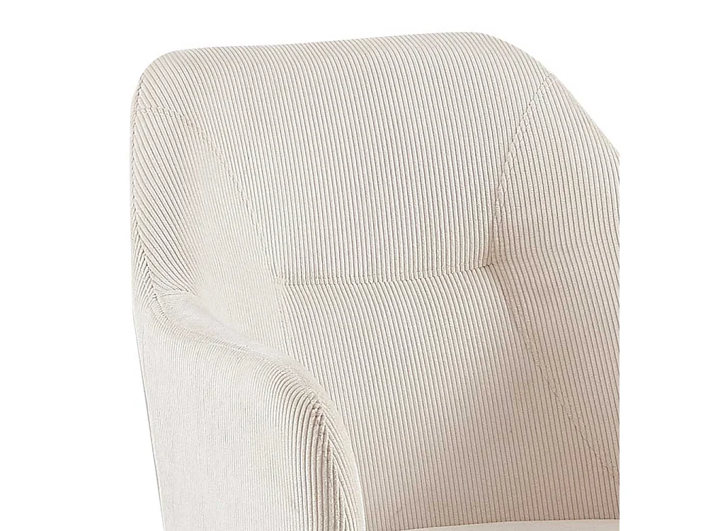 Armlehner Stühle Cord drehbar in Cremefarben Schwarz (2er Set)