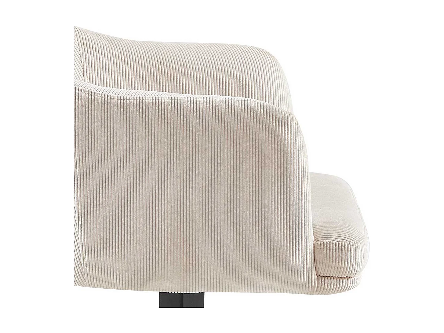 Armlehner Stühle Cord drehbar in Cremefarben Schwarz (2er Set)
