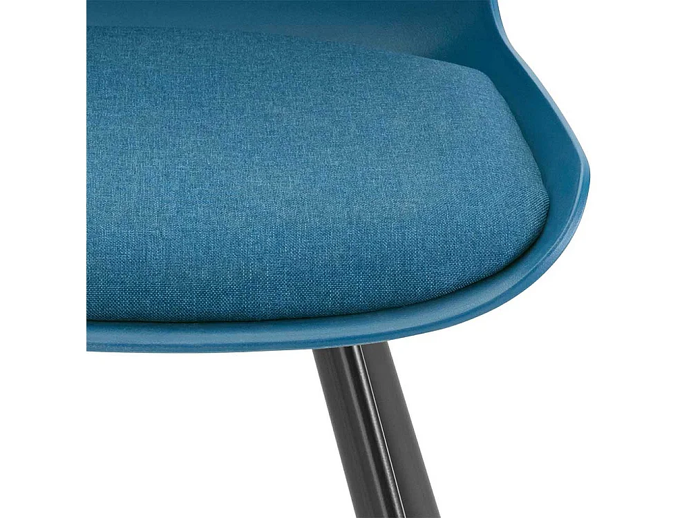 Moderne Küchenstühle aus Kunststoff Petrol Metall Schwarz (2er Set)