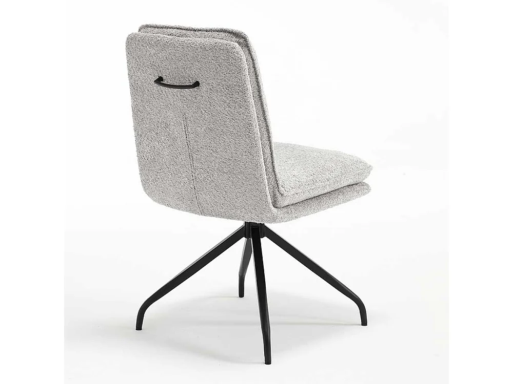 Stühle mit Spider Gestell in Grau und Schwarz drehbar (2er Set)