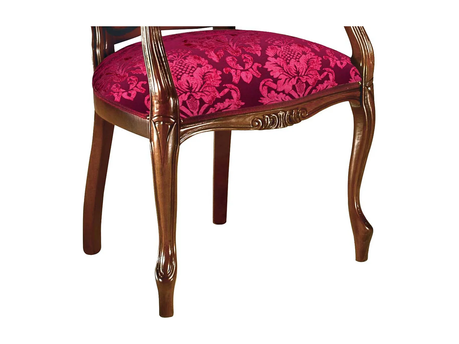 Esszimmerarmlehnstuhl mit hoher Lehne Nussbaumfarben & Rot