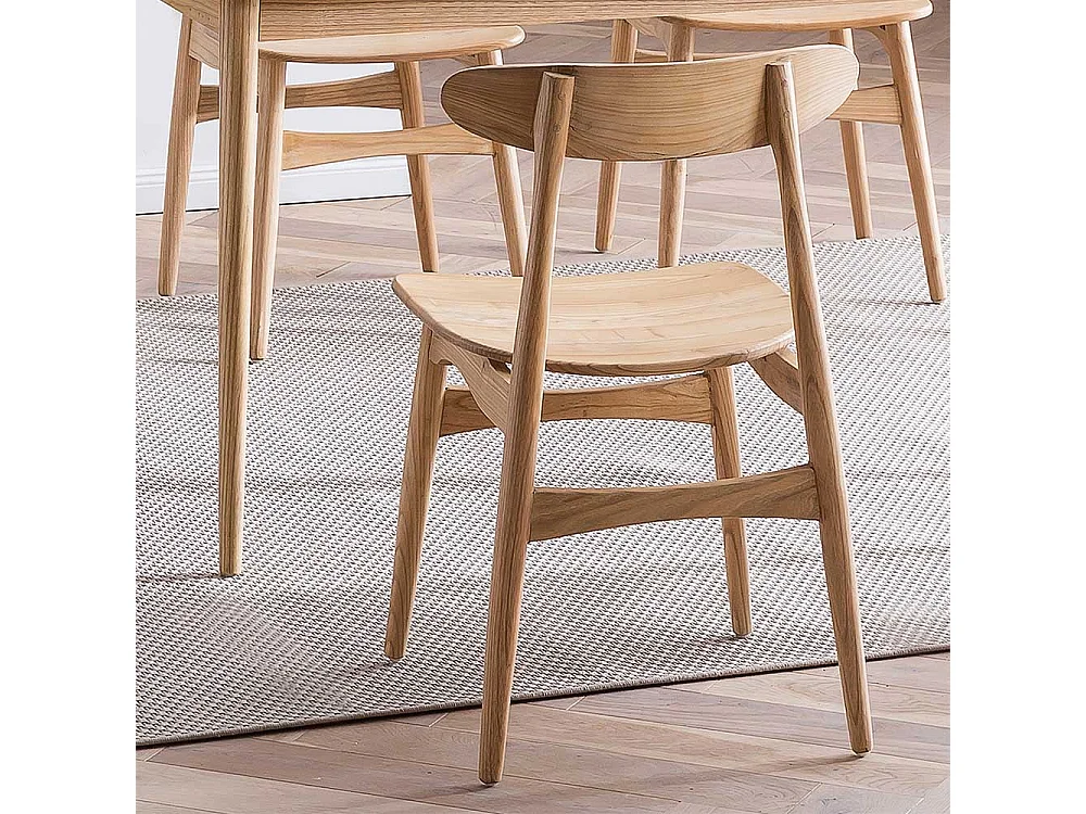 Esszimmerstuhl Holzstuhl aus Sungkai Holz 45 cm Sitzhöhe