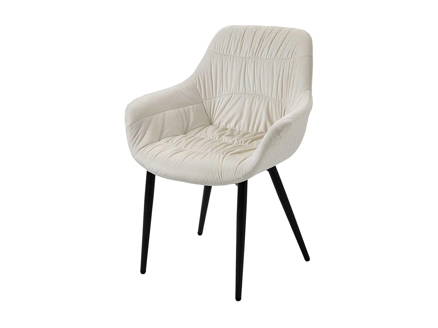 Esstischstuhl in Cremefarben Gestell aus Metall