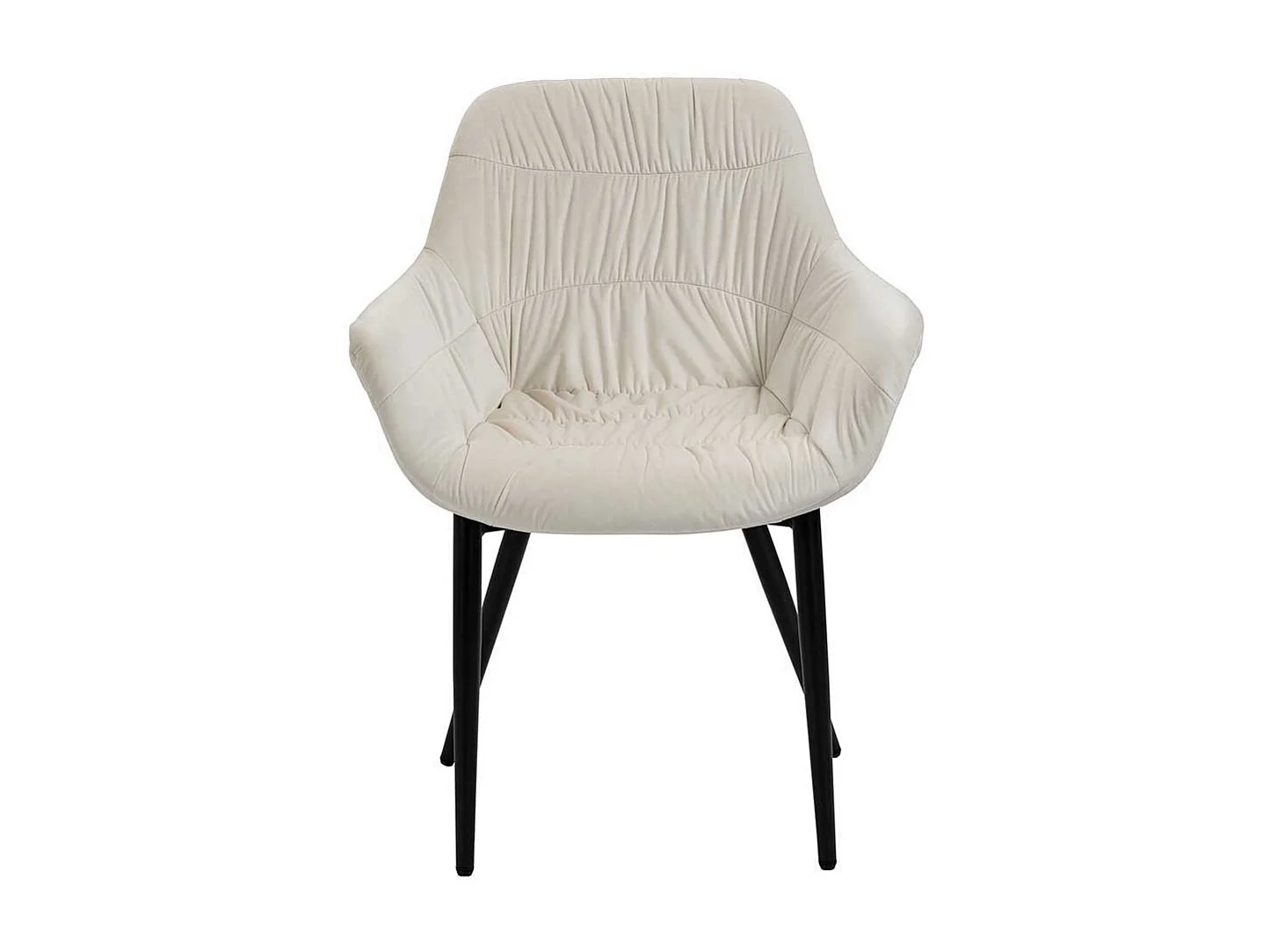 Esstischstuhl in Cremefarben Gestell aus Metall