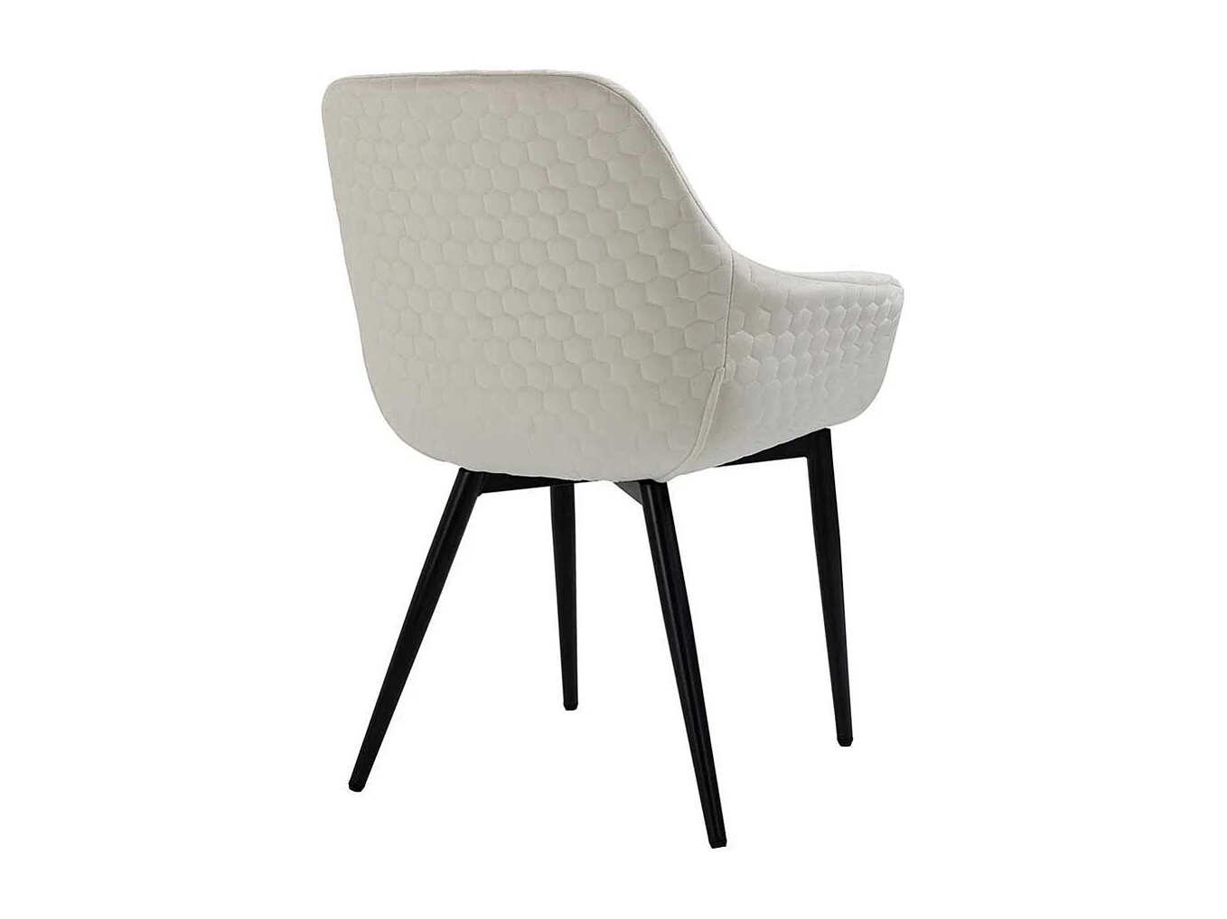 Esstischstuhl in Cremefarben Gestell aus Metall