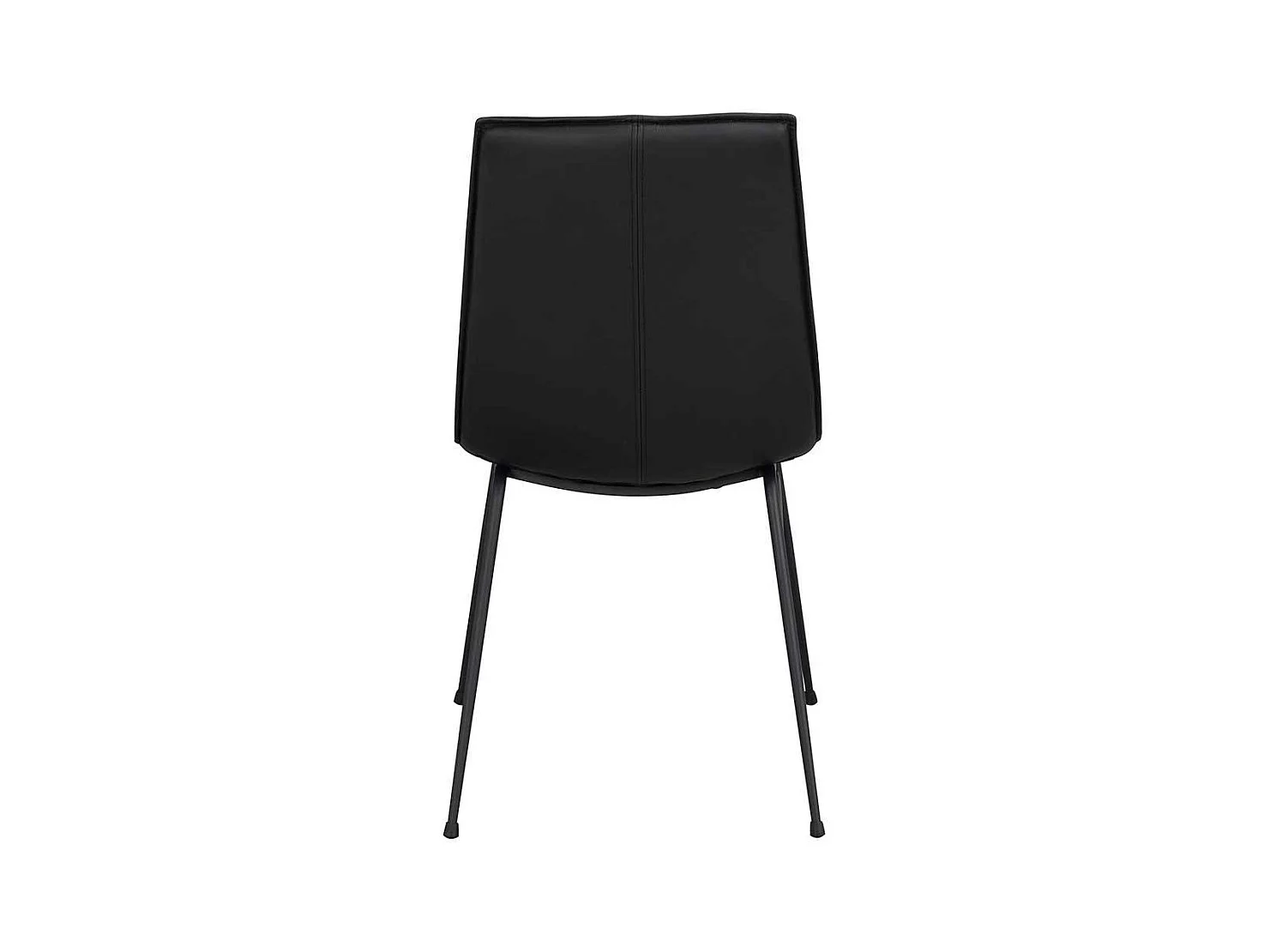 Lederstuhl Set in Schwarz Gestell aus Metall (2er Set)