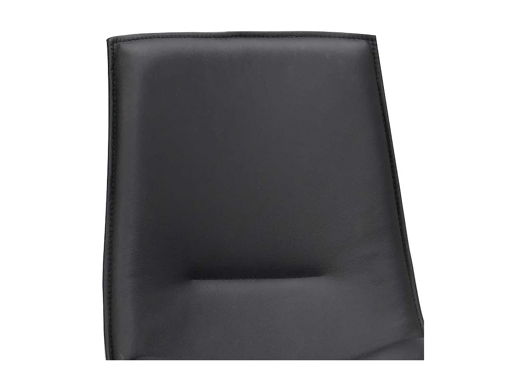 Lederstuhl Set in Schwarz Gestell aus Metall (2er Set)