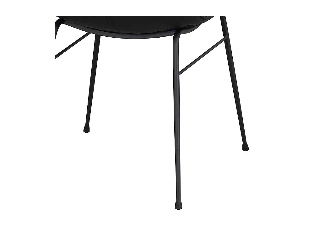 Lederstuhl Set in Schwarz Gestell aus Metall (2er Set)