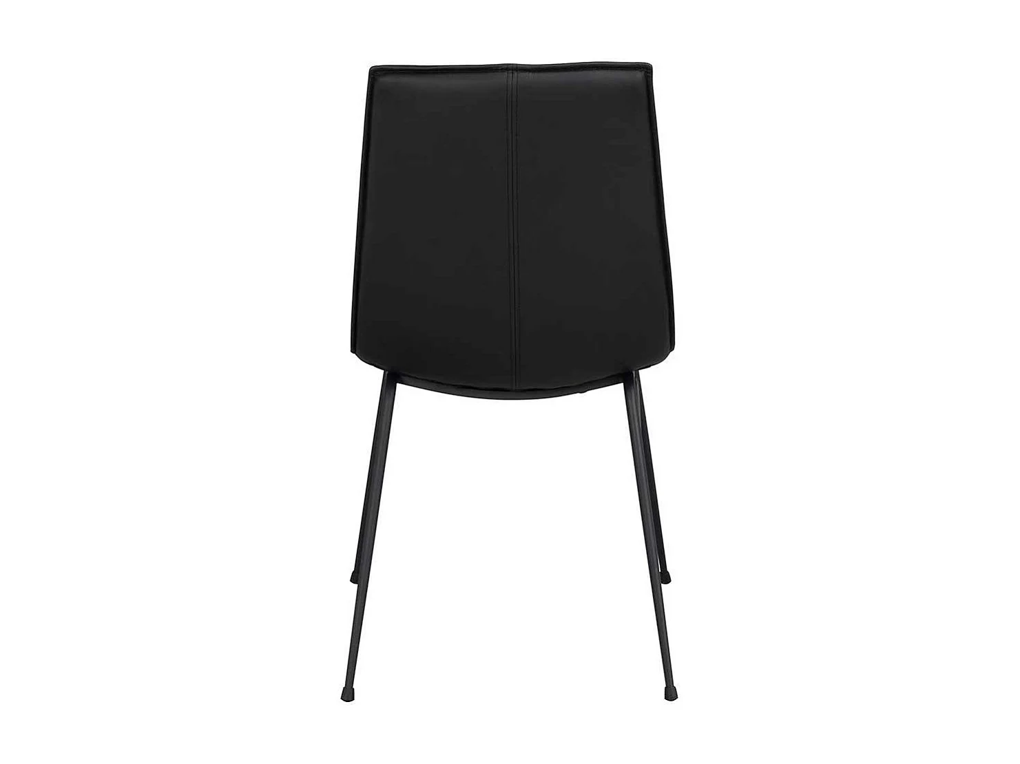 Lederstuhl Set in Schwarz Gestell aus Metall (2er Set)
