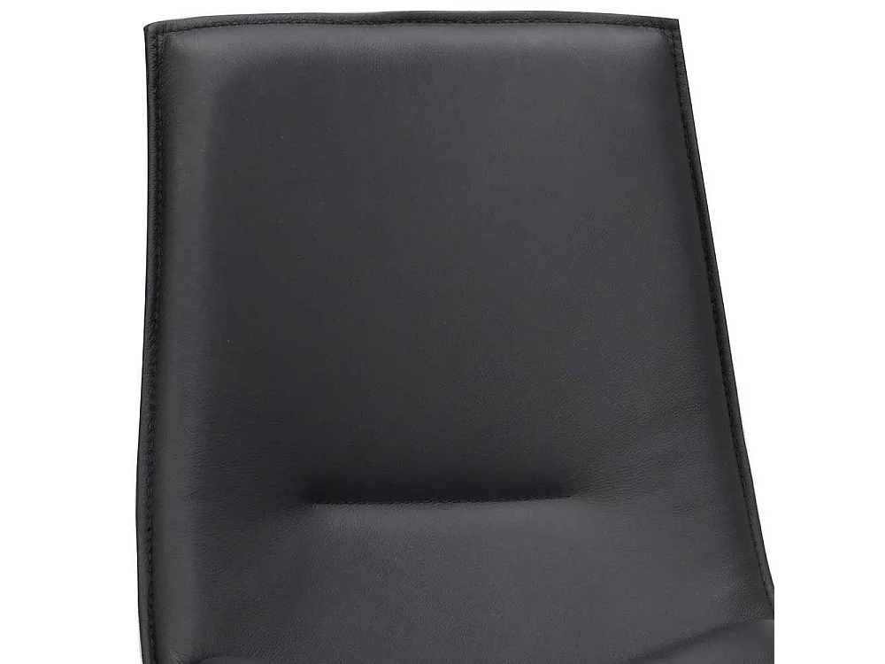 Lederstuhl Set in Schwarz Gestell aus Metall (2er Set)