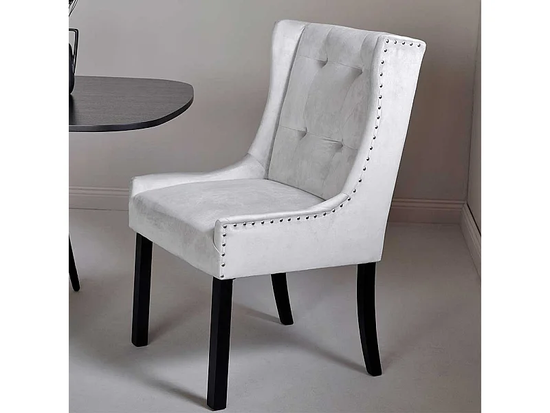 Esszimmerstuhl Stuhl in Silbergrau und Schwarz