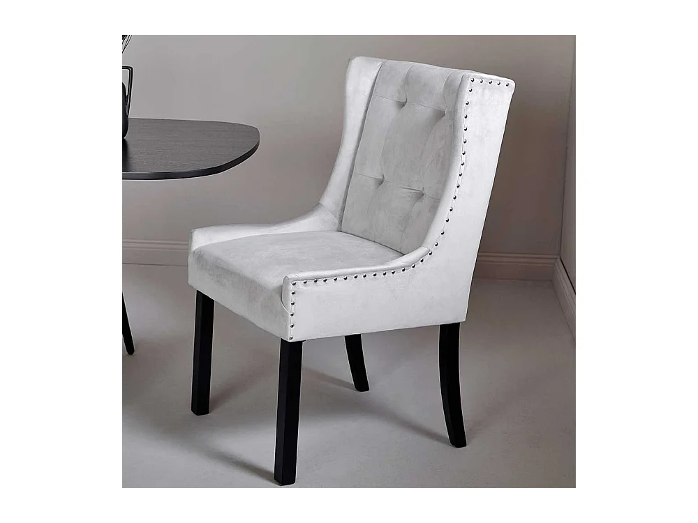 Esszimmerstuhl Stuhl in Silbergrau und Schwarz