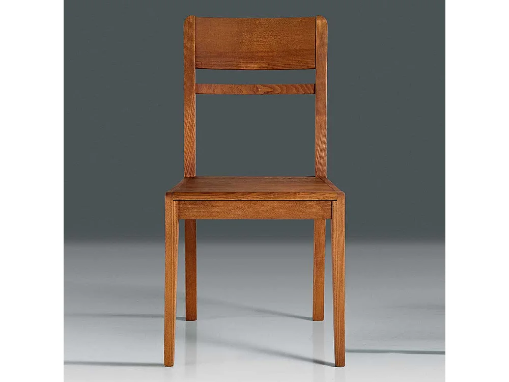 Holzstuhl Massiv aus Esche Nussbaumfarben
