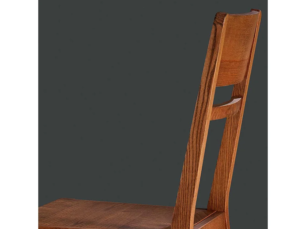 Holzstuhl Massiv aus Esche Nussbaumfarben