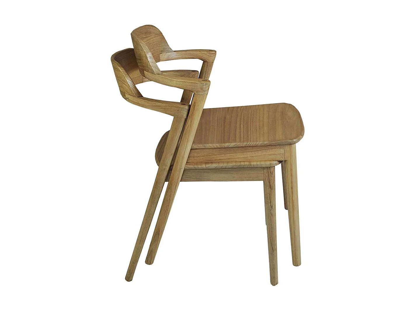 Armlehnstuhl Stuhl Massivholz im Skandi Design 46 cm Sitzhöhe