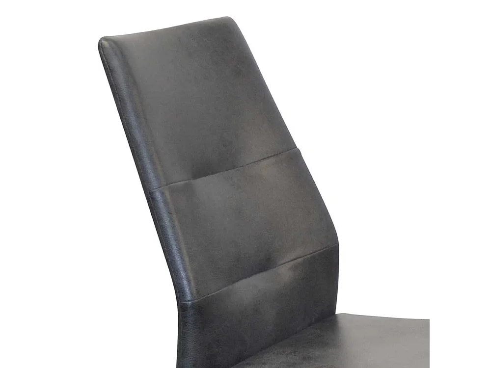 Freischwinger Stuhl Set in Anthrazit Vintage und Schwarz Microfaser Bezug (4er Set)