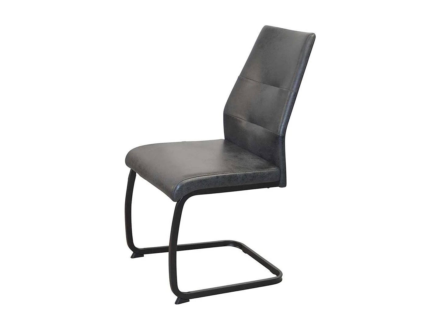 Freischwinger Stuhl Set in Anthrazit Vintage und Schwarz Microfaser Bezug (4er Set)