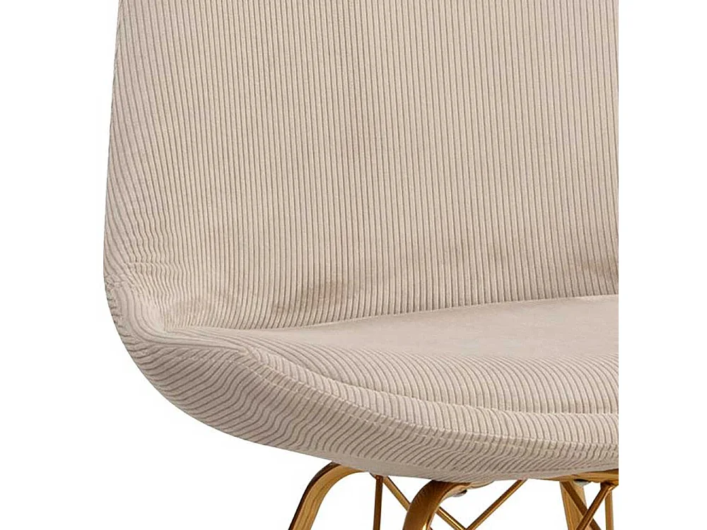 Esstisch Stühle Schalenstühle aus Cord mit Gestell aus Metall (2er Set)