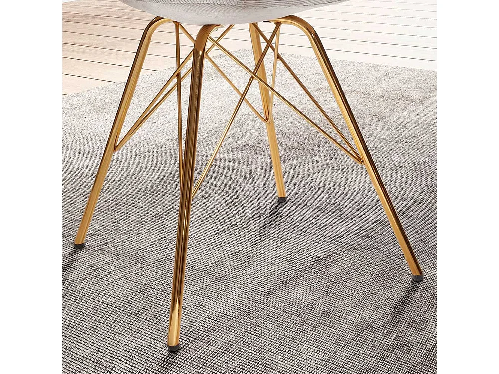 Esstisch Stühle Schalenstühle aus Cord mit Gestell aus Metall (2er Set)